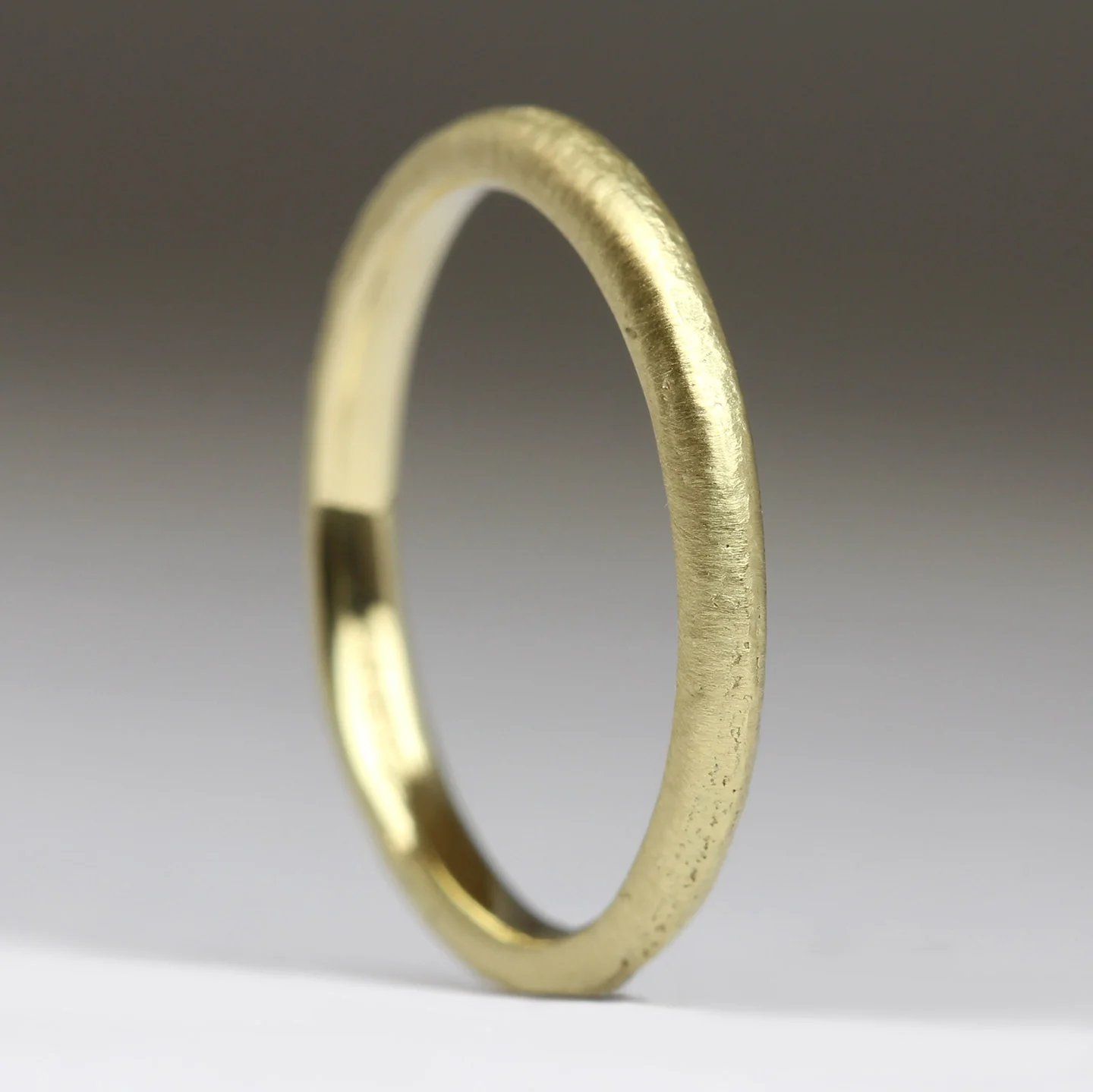 14ct Yellow Gold 2mm Comfort Sandcast Ring - Size L - Image 3