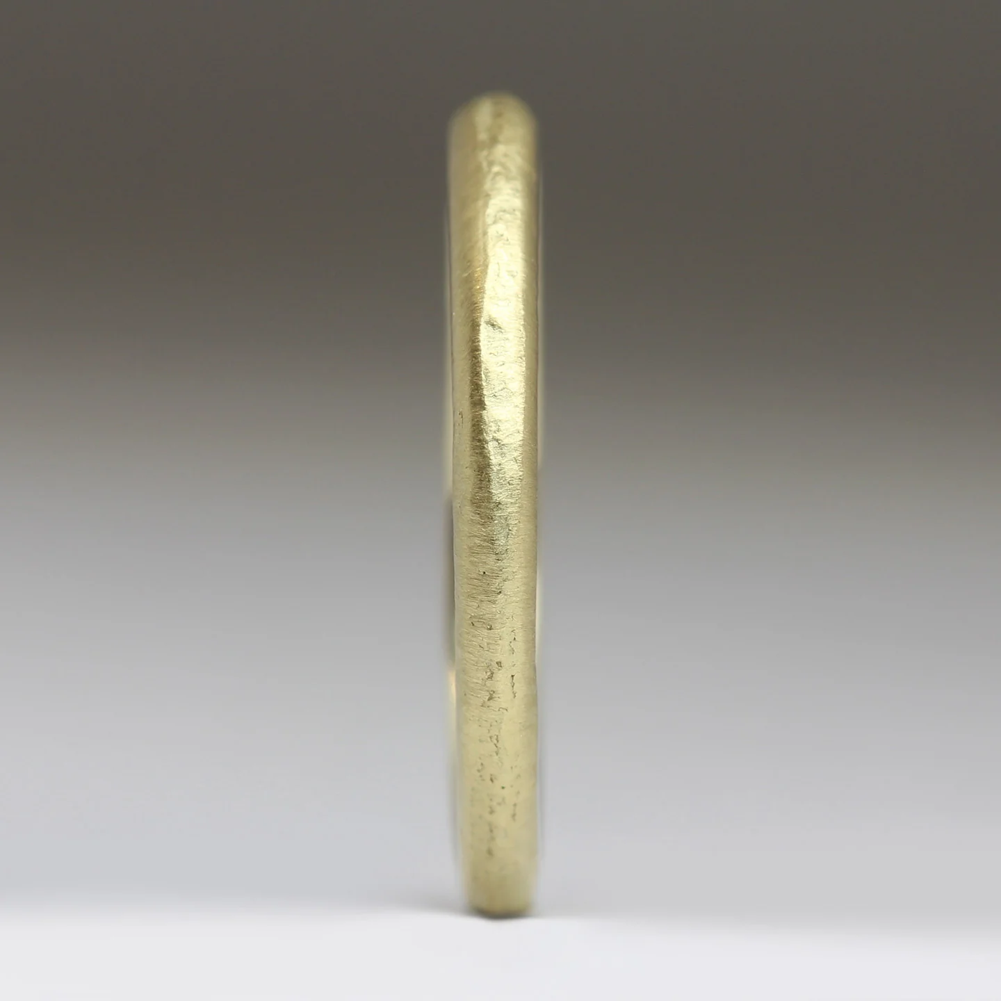 14ct Yellow Gold 2mm Comfort Sandcast Ring - Size L - Image 5