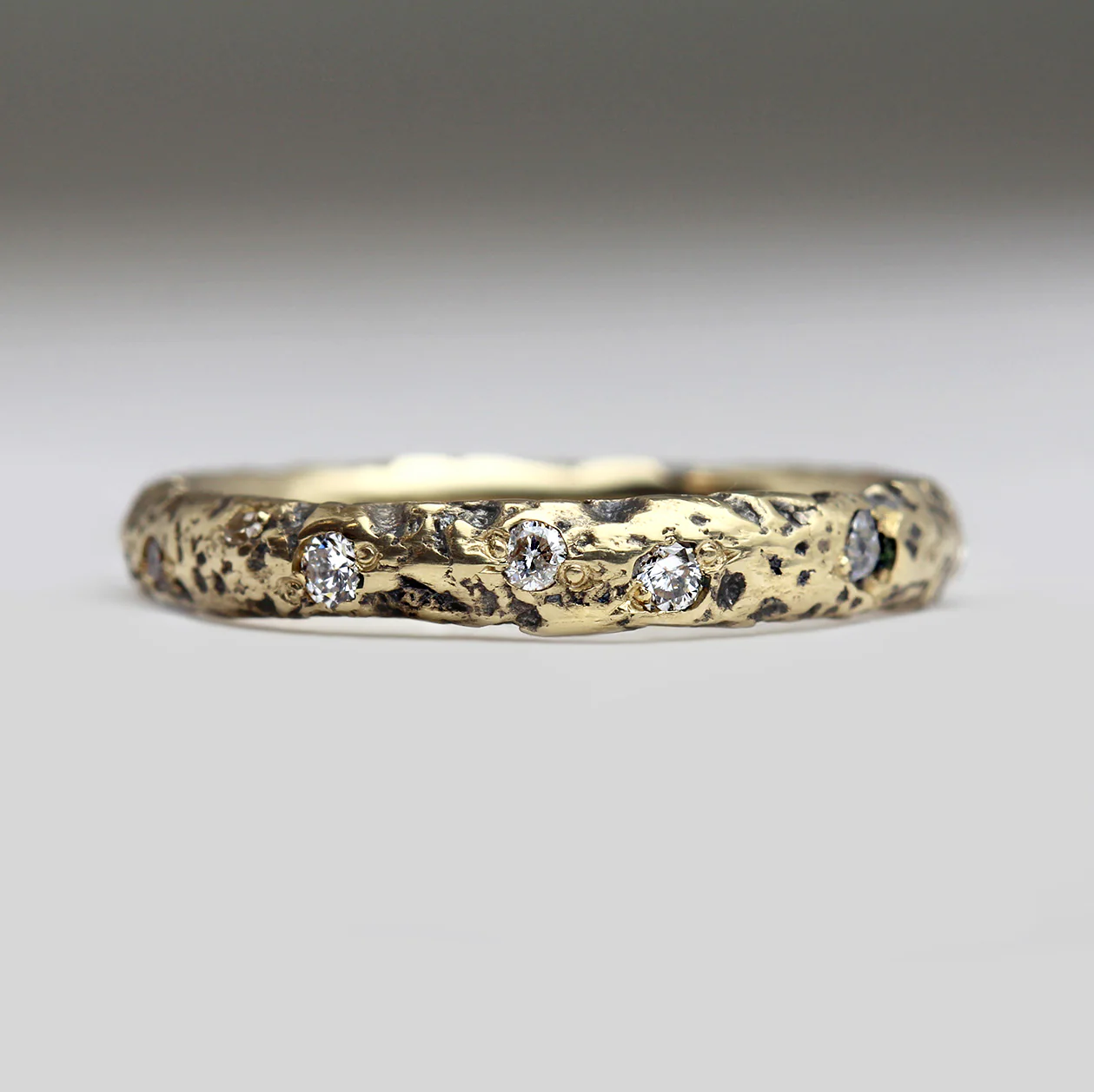 3mm Extra Texture Sandcast Diamond Scatter Ring - Image 4