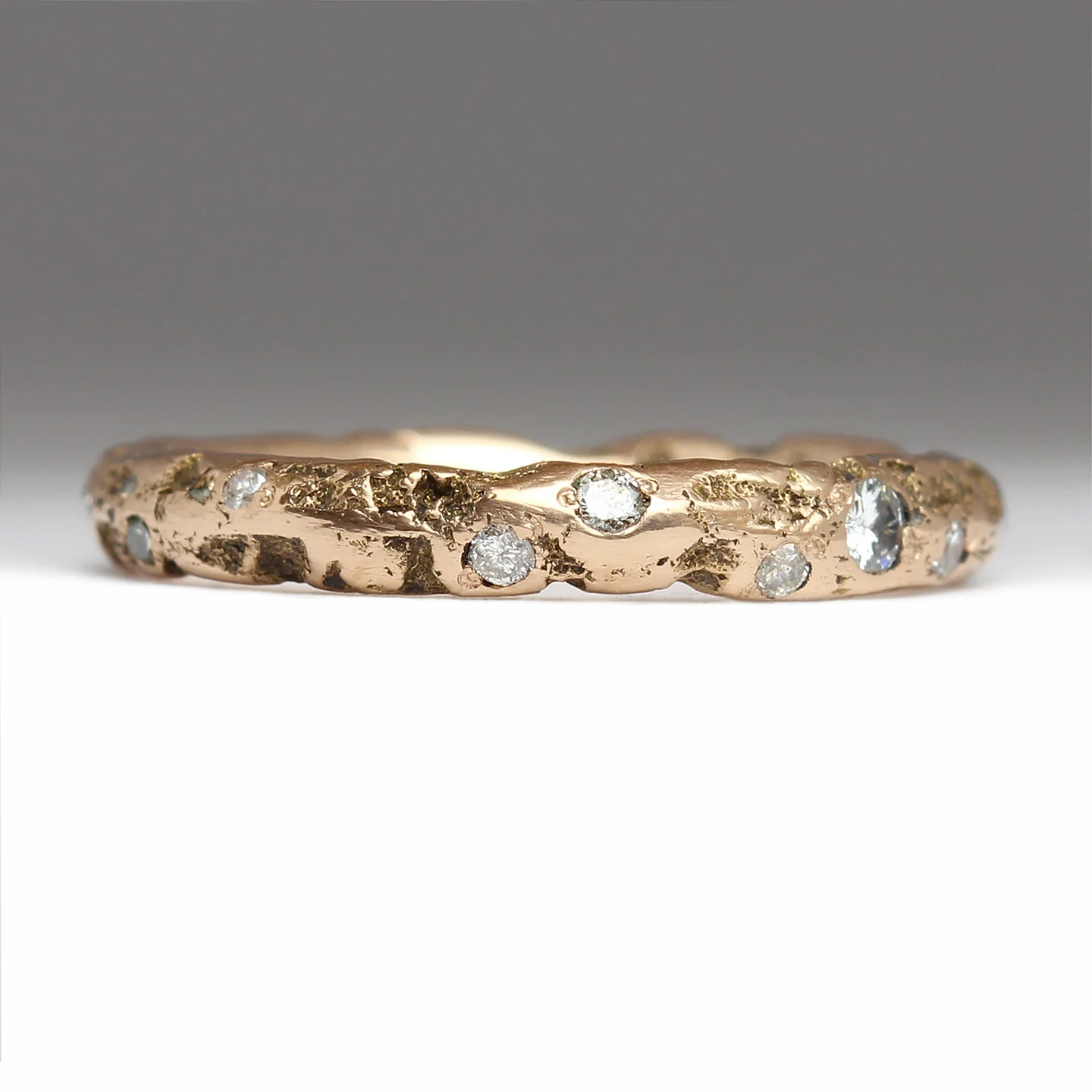 3mm Extra Texture Sandcast Diamond Scatter Ring - Image 5