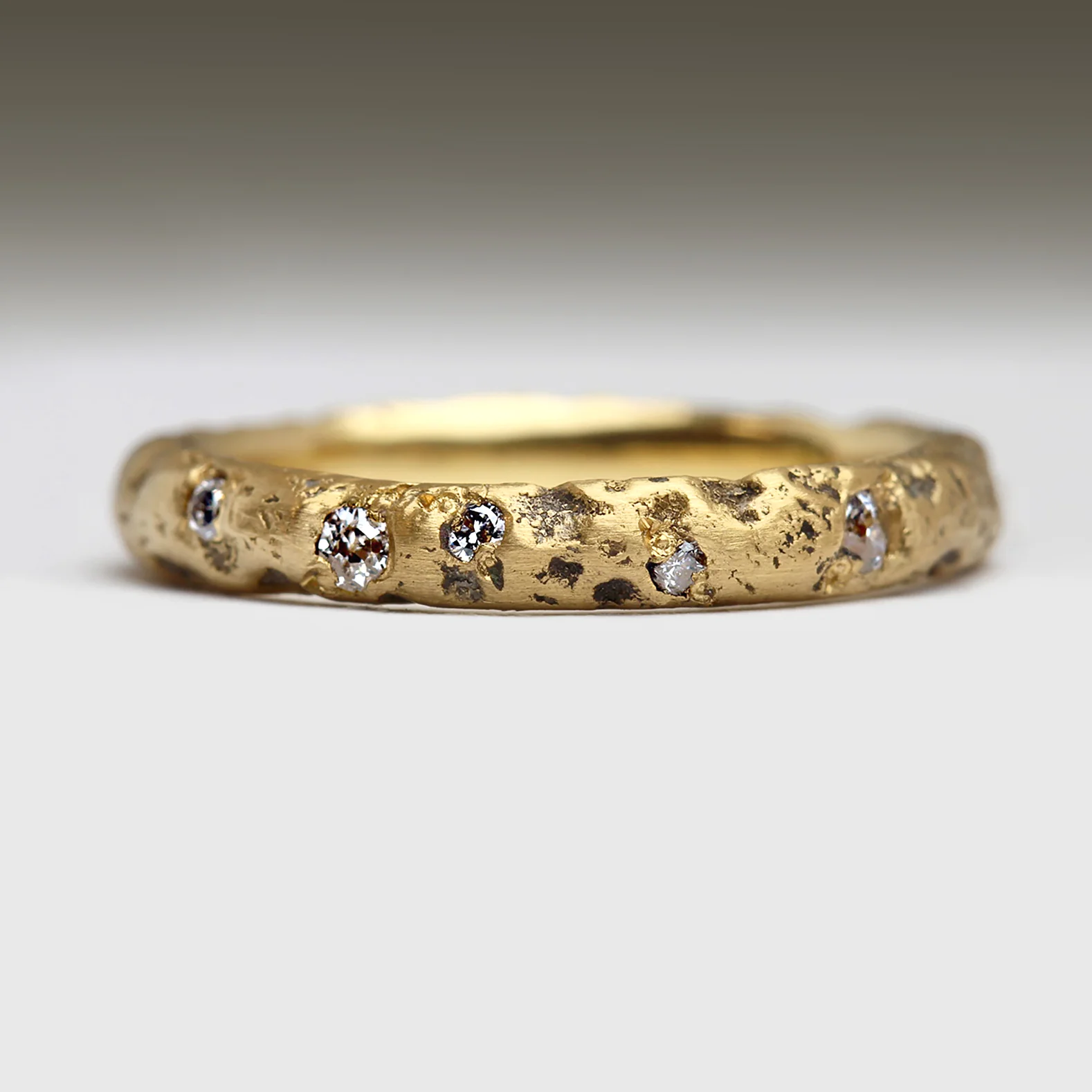 3mm Extra Texture Sandcast Diamond Scatter Ring - Image 6