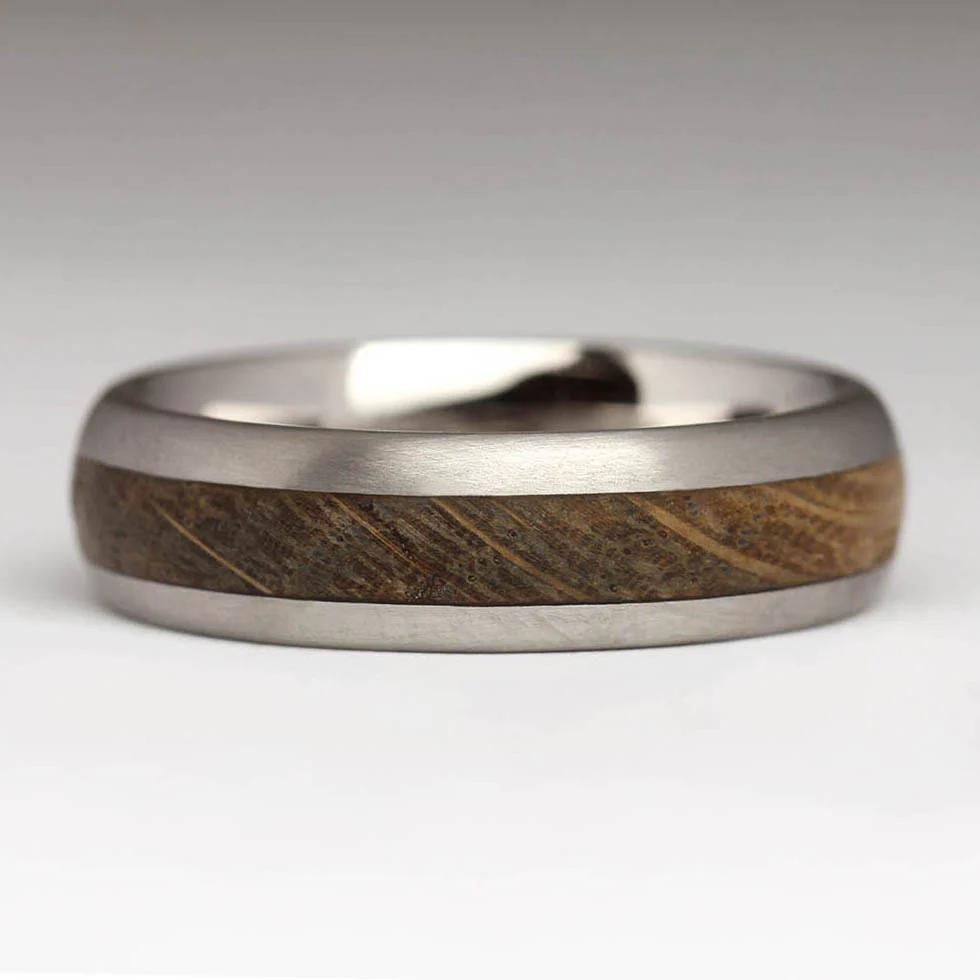 R55 6mm Comfort Wood Inlay Ring - Image 9