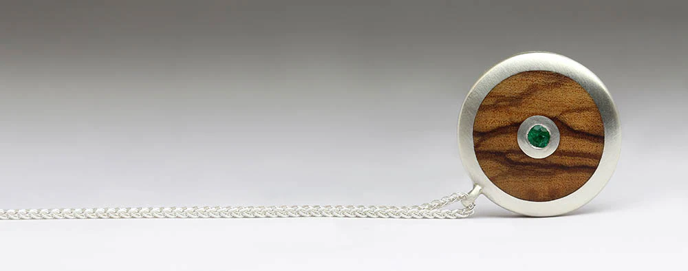 Emerald and Wood Pendant - Image 4