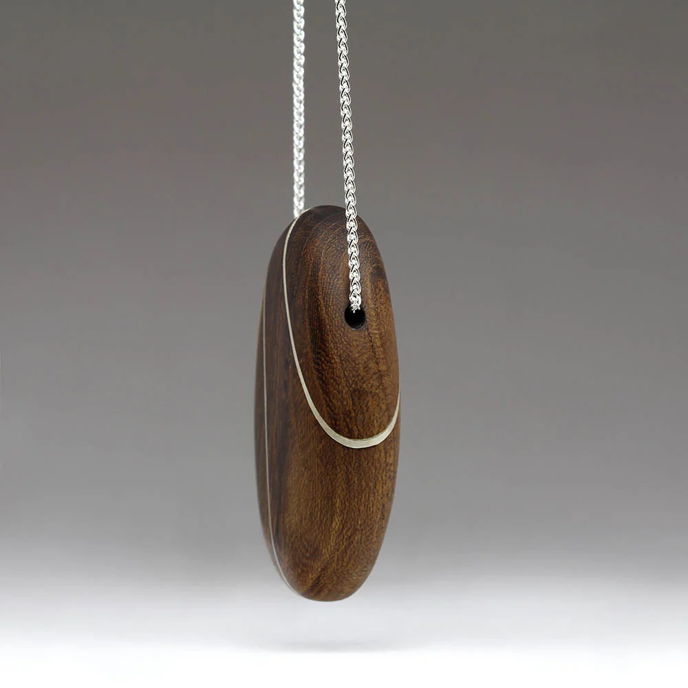 Large Double Inlay Pebble Pendant - Image 3