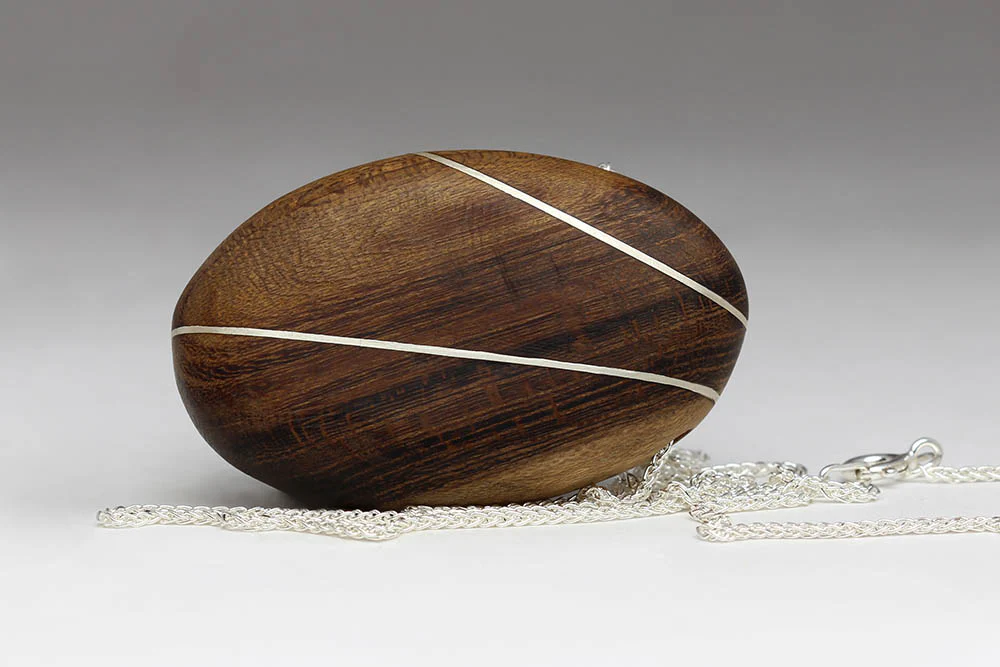 Large Double Inlay Pebble Pendant - Image 4