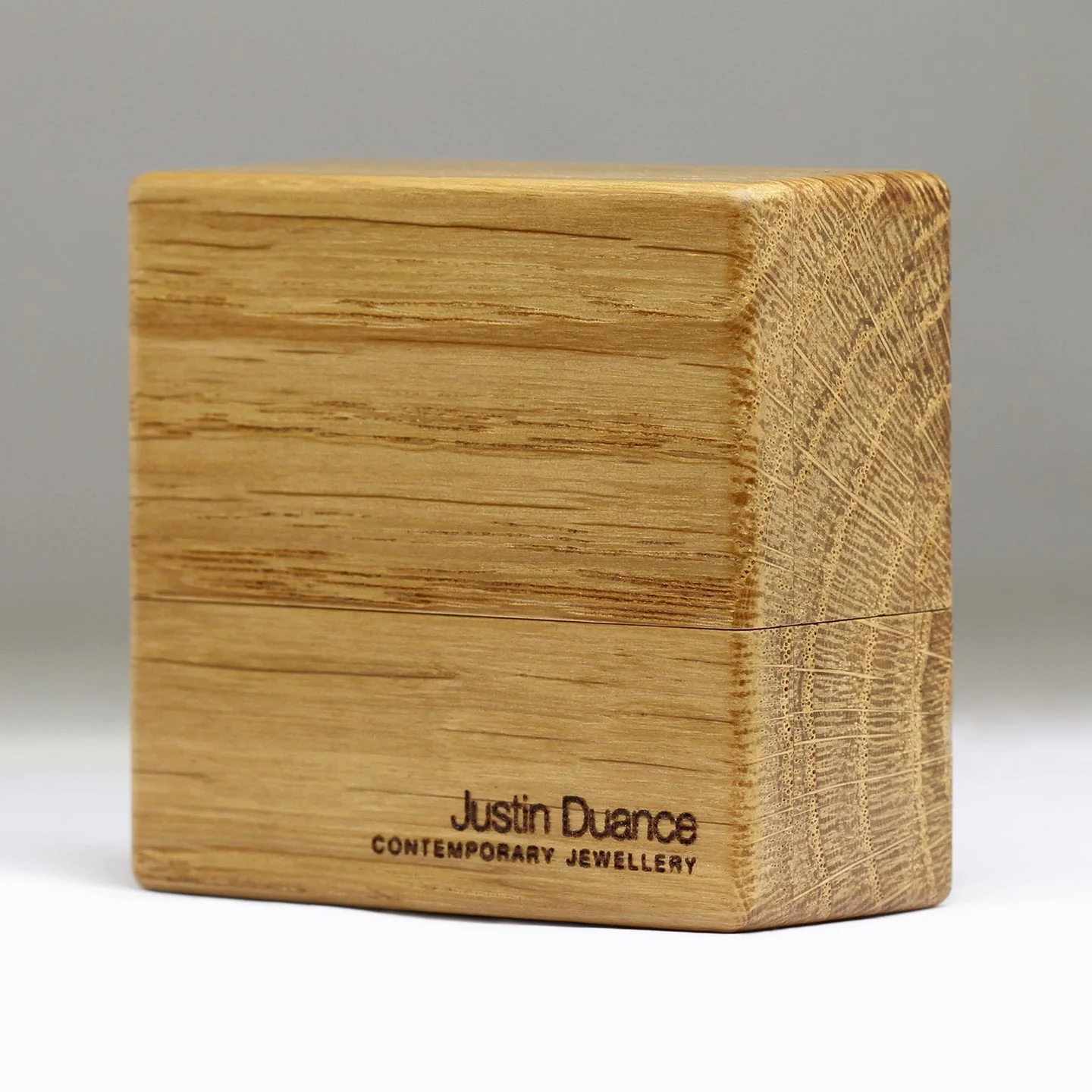 Luxury Slim Oak Engagement Ring Box - Image 5
