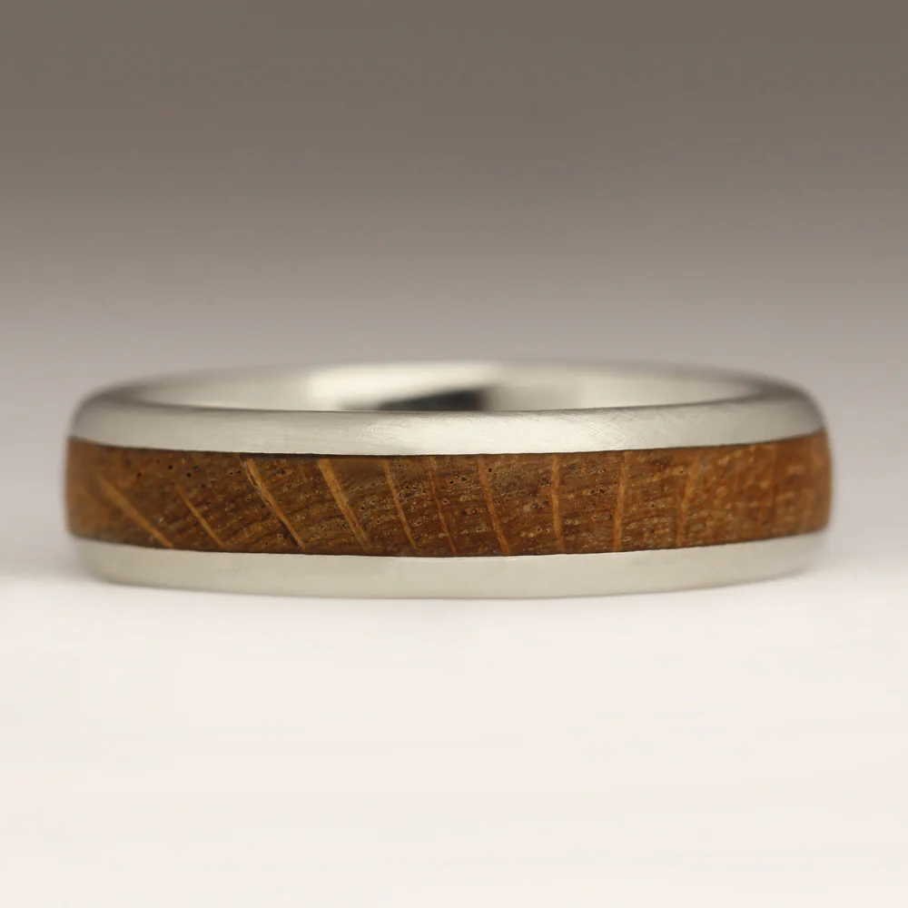 R55 5mm Comfort Wood Inlay Ring - Image 7