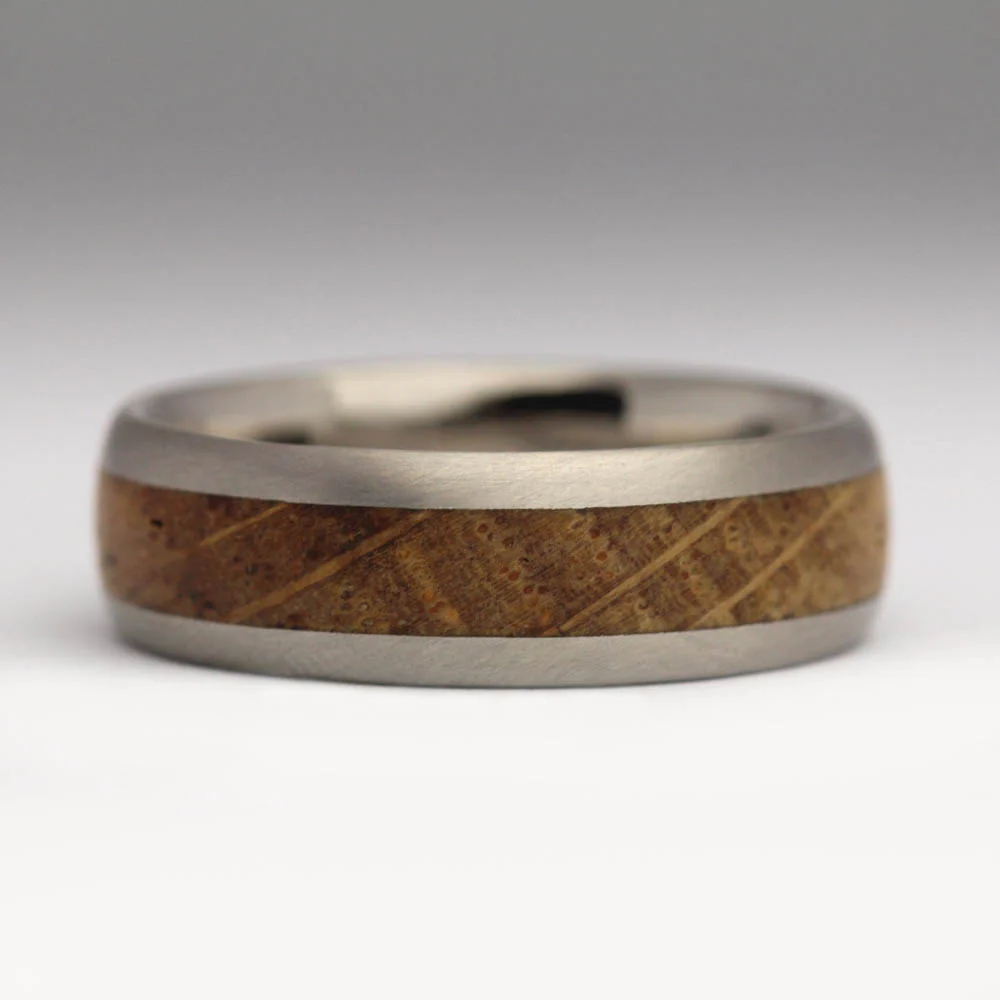 R55 7mm Comfort Wood Inlay Ring - Image 9