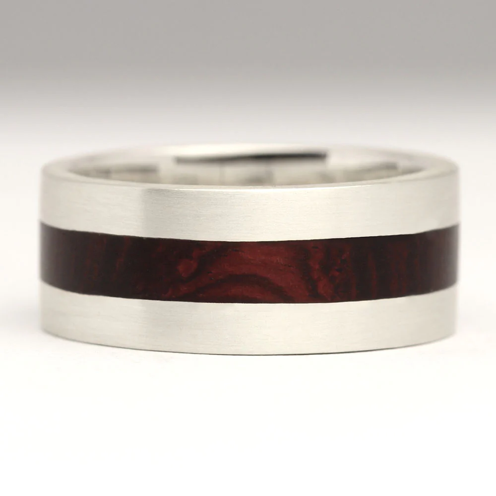 R6 10mm Central Inlay Wood Ring - Image 5