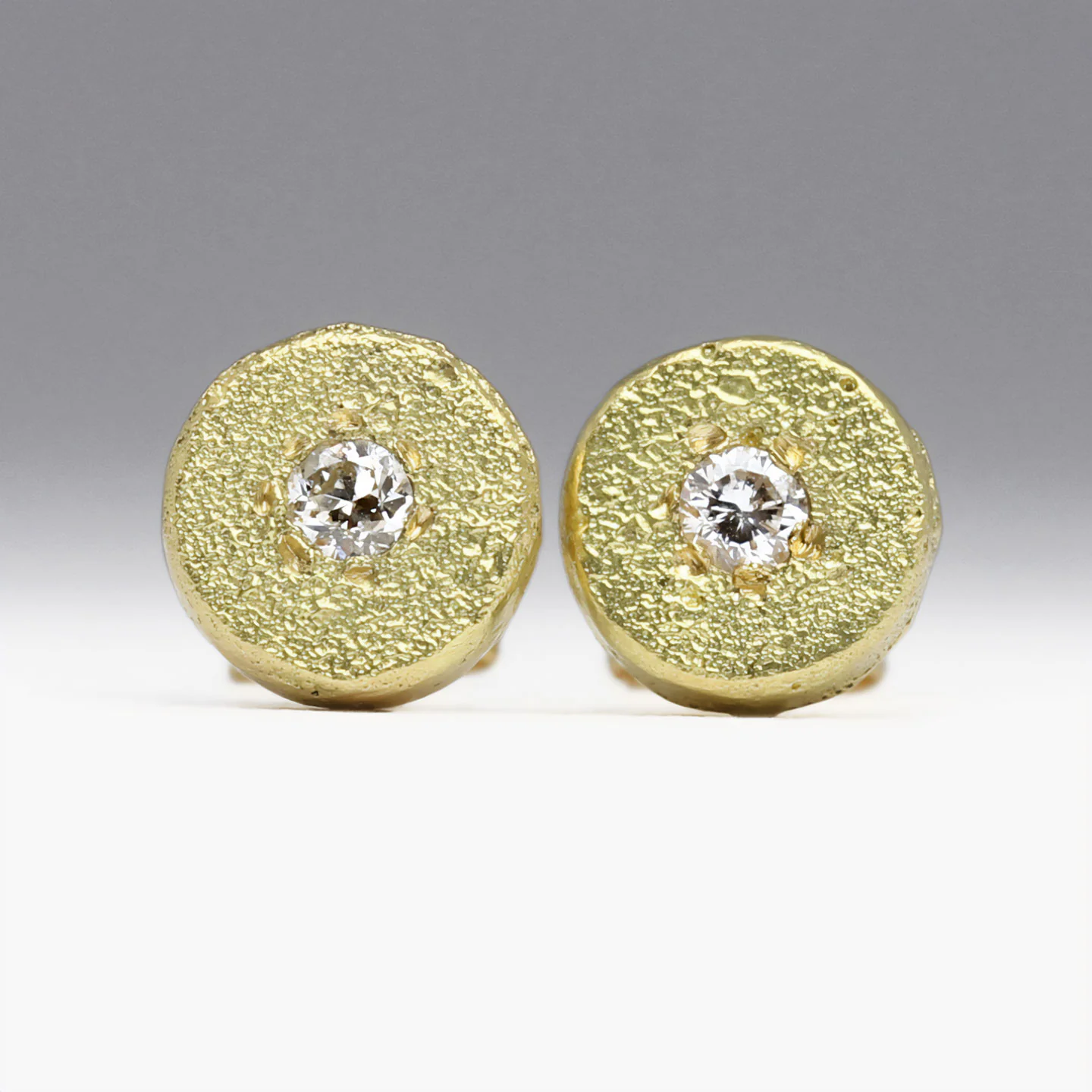 Sandcast Vintage Diamond Studs - Image 3