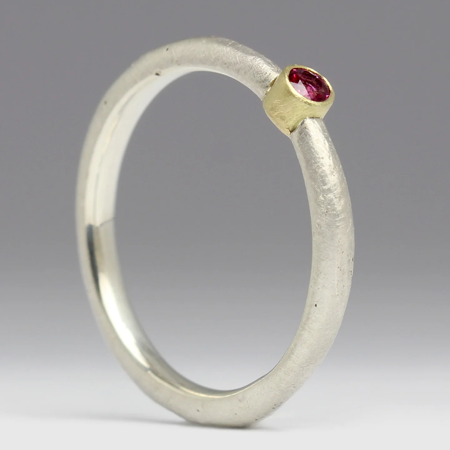 Sennen - Sandcast Bezel Set Ruby Ring - Image 3