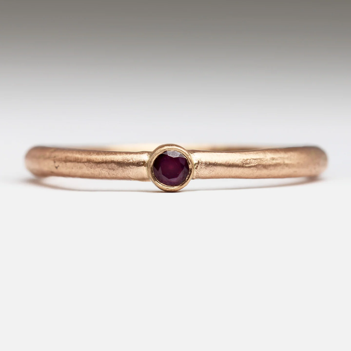 Sennen - Sandcast Bezel Set Ruby Ring - Image 5