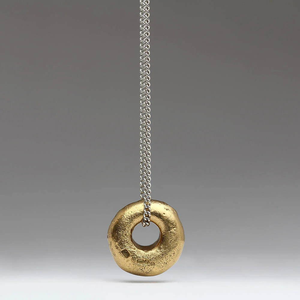 Sandcast 22ct Gold Drop Pendant - Image 3