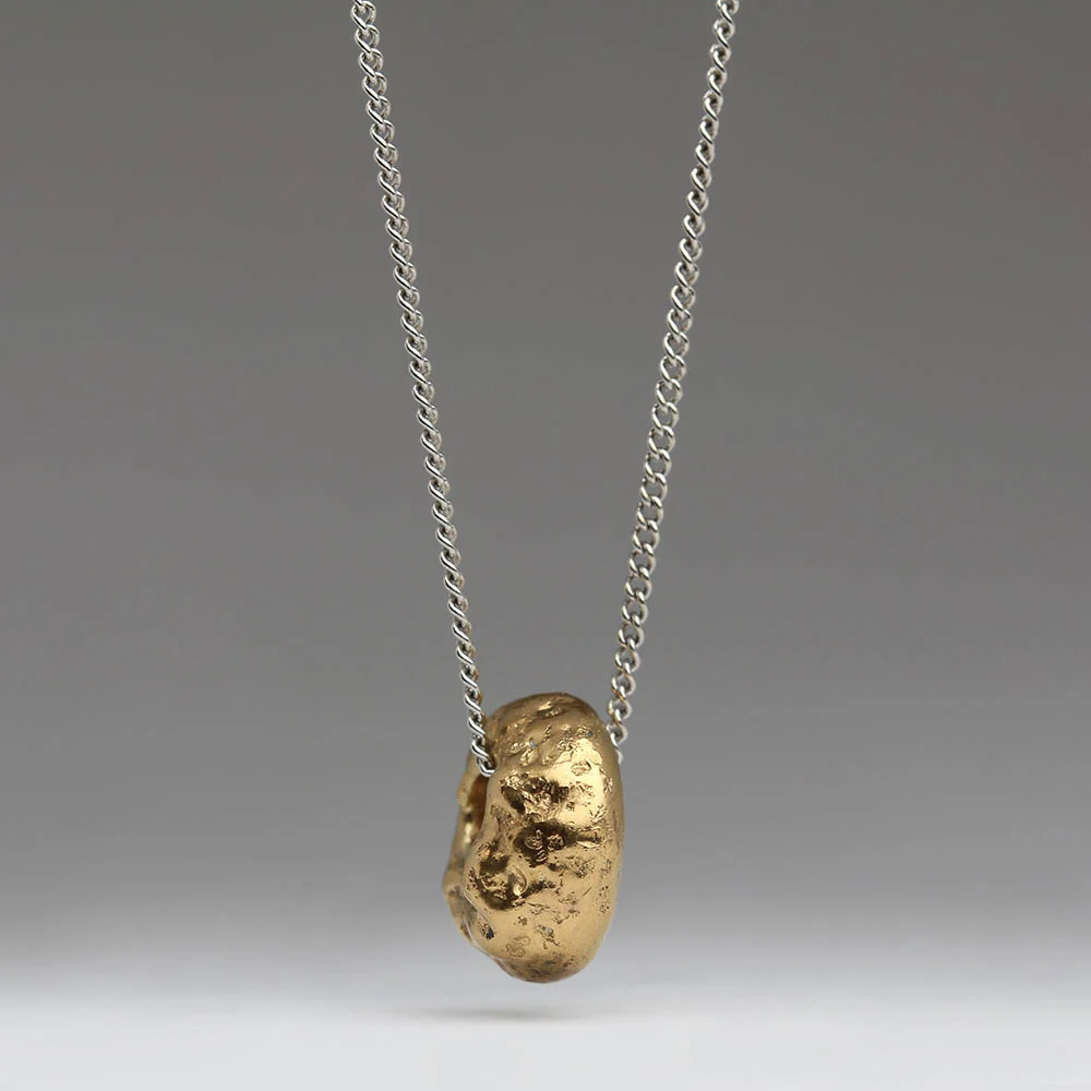 Sandcast 22ct Gold Drop Pendant - Image 4