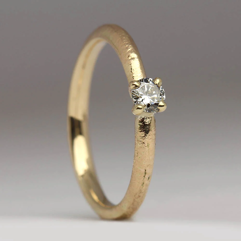 Godrevy - Sandcast Solitaire 0.16ct Diamond Ring - Image 3