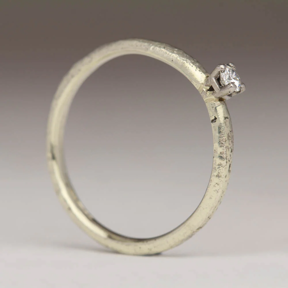 Godrevy - Sandcast Solitaire 0.1ct Diamond Ring - Image 3
