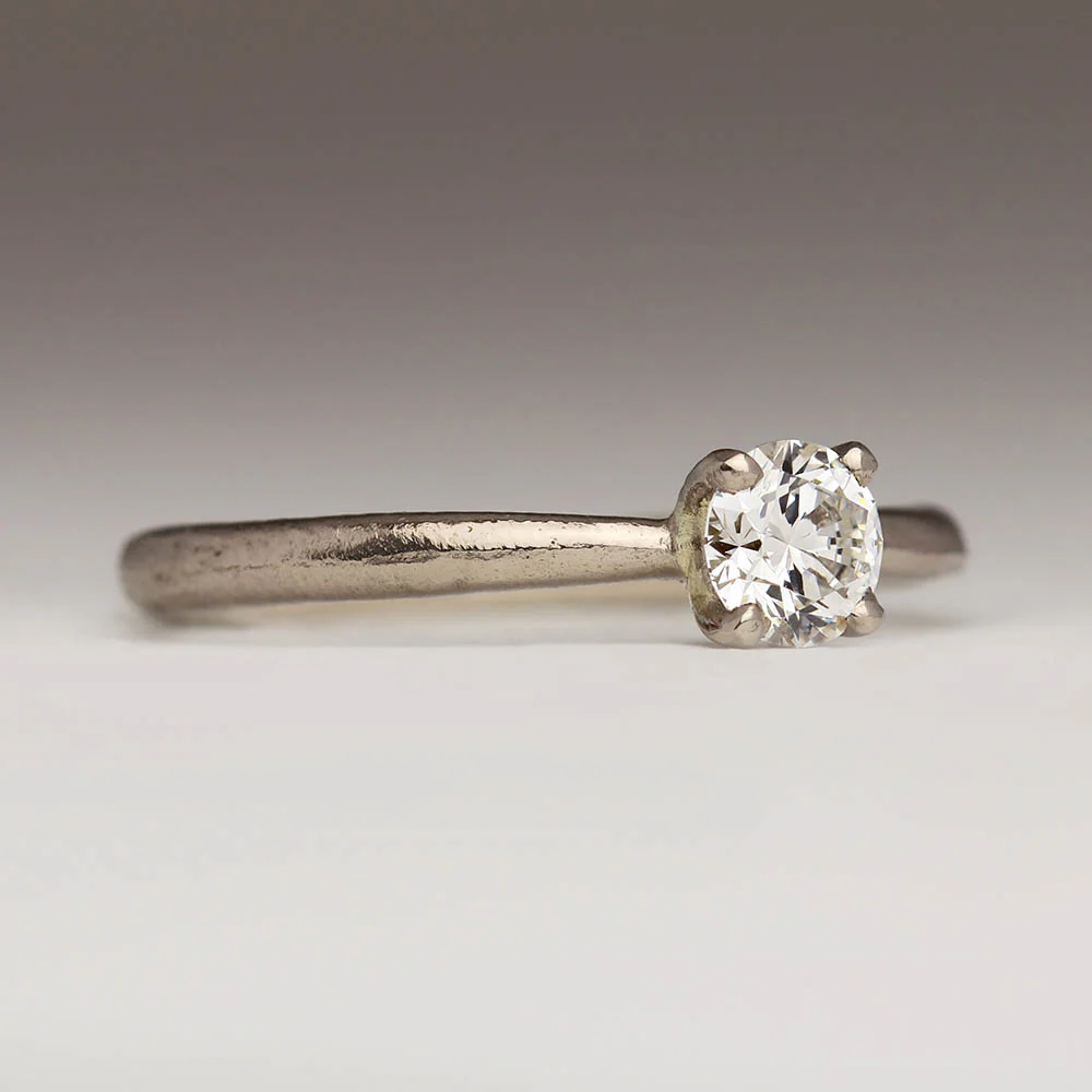 Tresco - Sandcast Solitaire 0.35ct Diamond Ring - Image 5