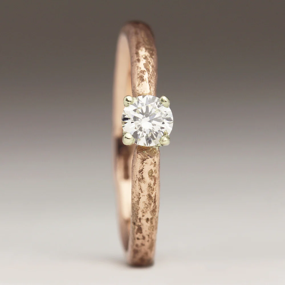 Godrevy - Sandcast Solitaire 0.22ct Diamond Ring - Image 3