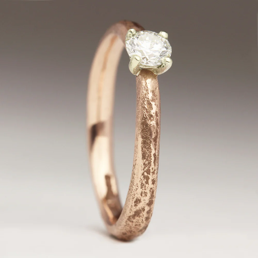 Godrevy - Sandcast Solitaire 0.22ct Diamond Ring - Image 5