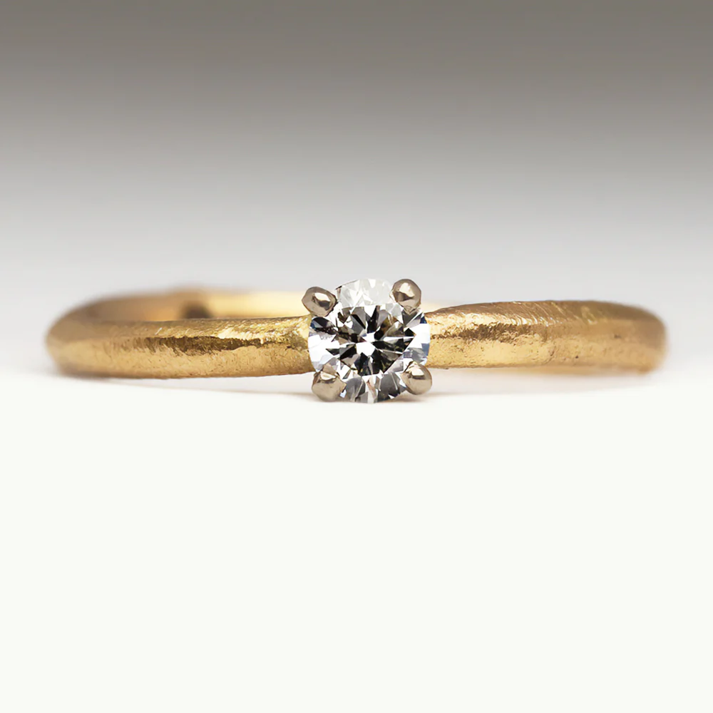 Godrevy - Sandcast Solitaire 0.22ct Diamond Ring - Image 9