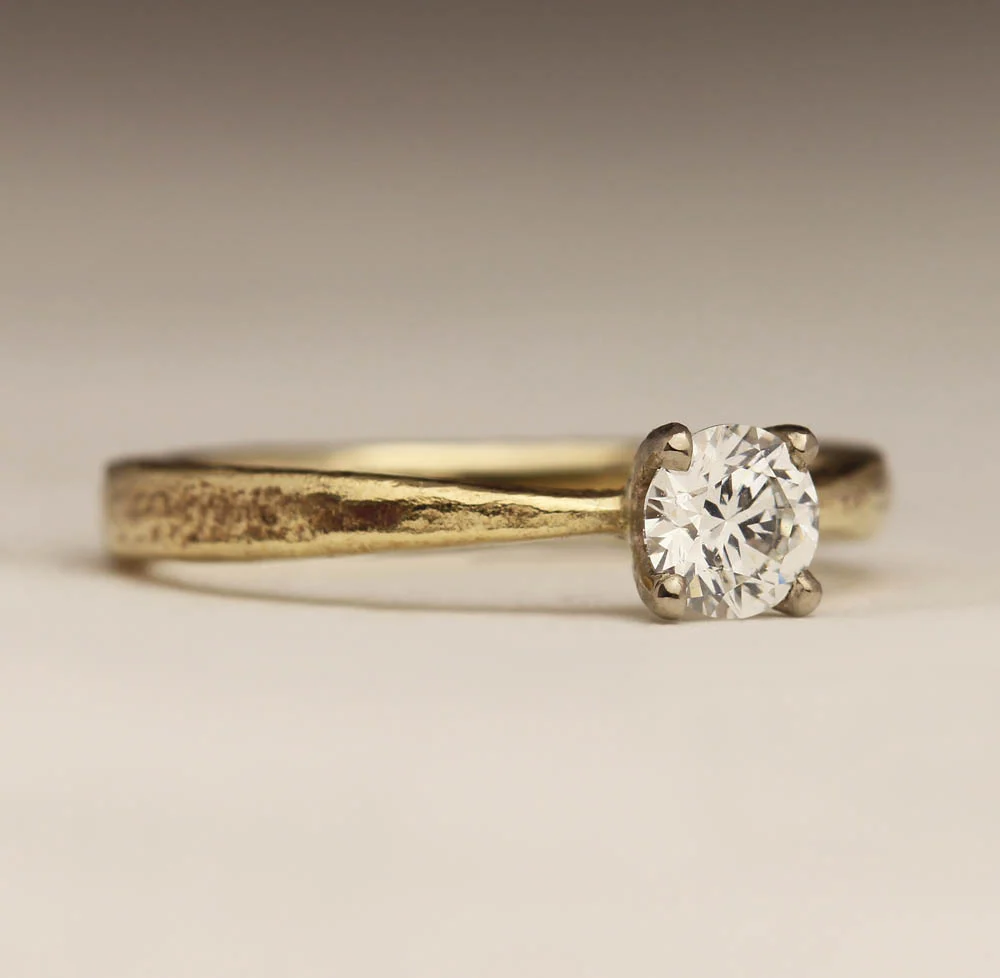 Fistral - Sandcast Solitaire 0.35ct Diamond Ring - Image 3