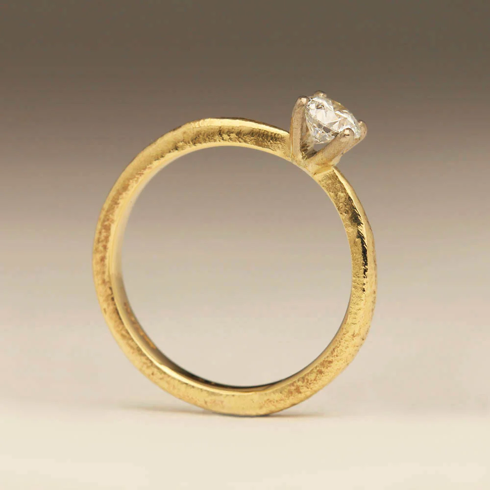 Fistral - Sandcast Solitaire 0.35ct Diamond Ring - Image 4