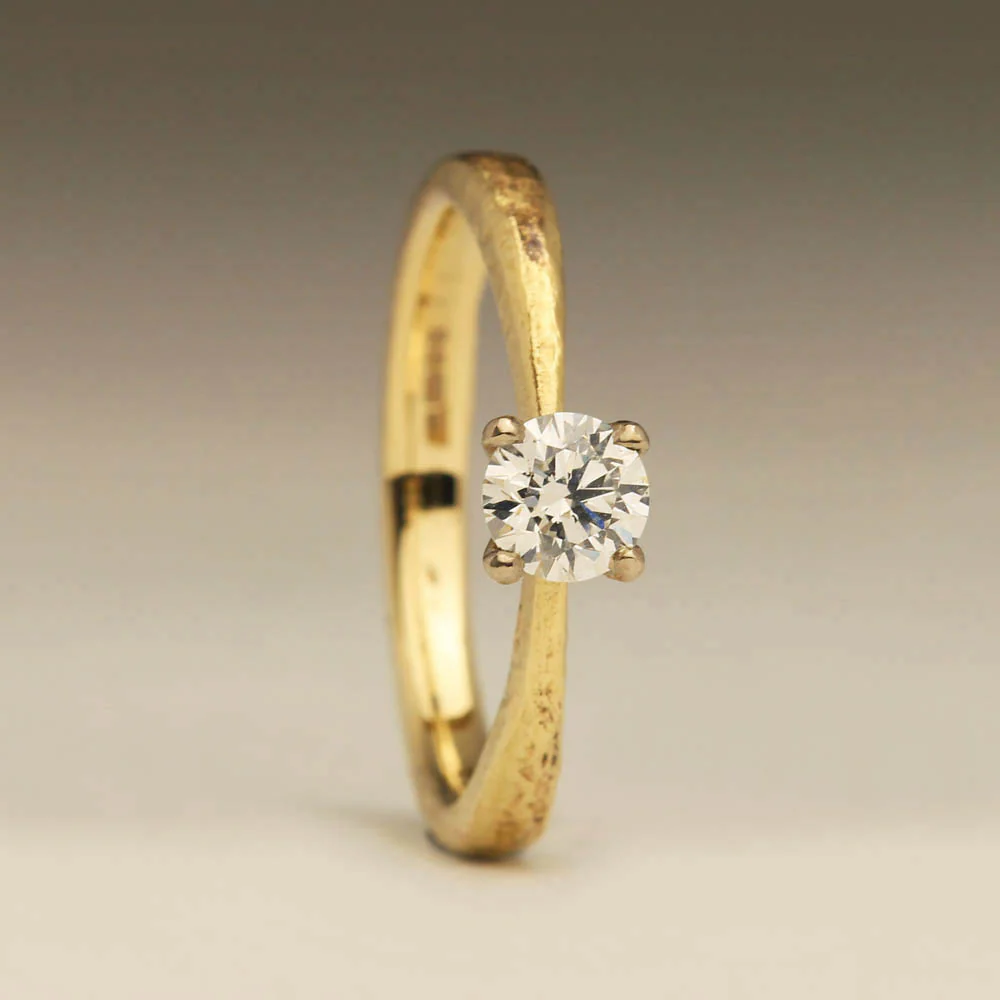 Fistral - Sandcast Solitaire 0.35ct Diamond Ring - Image 5