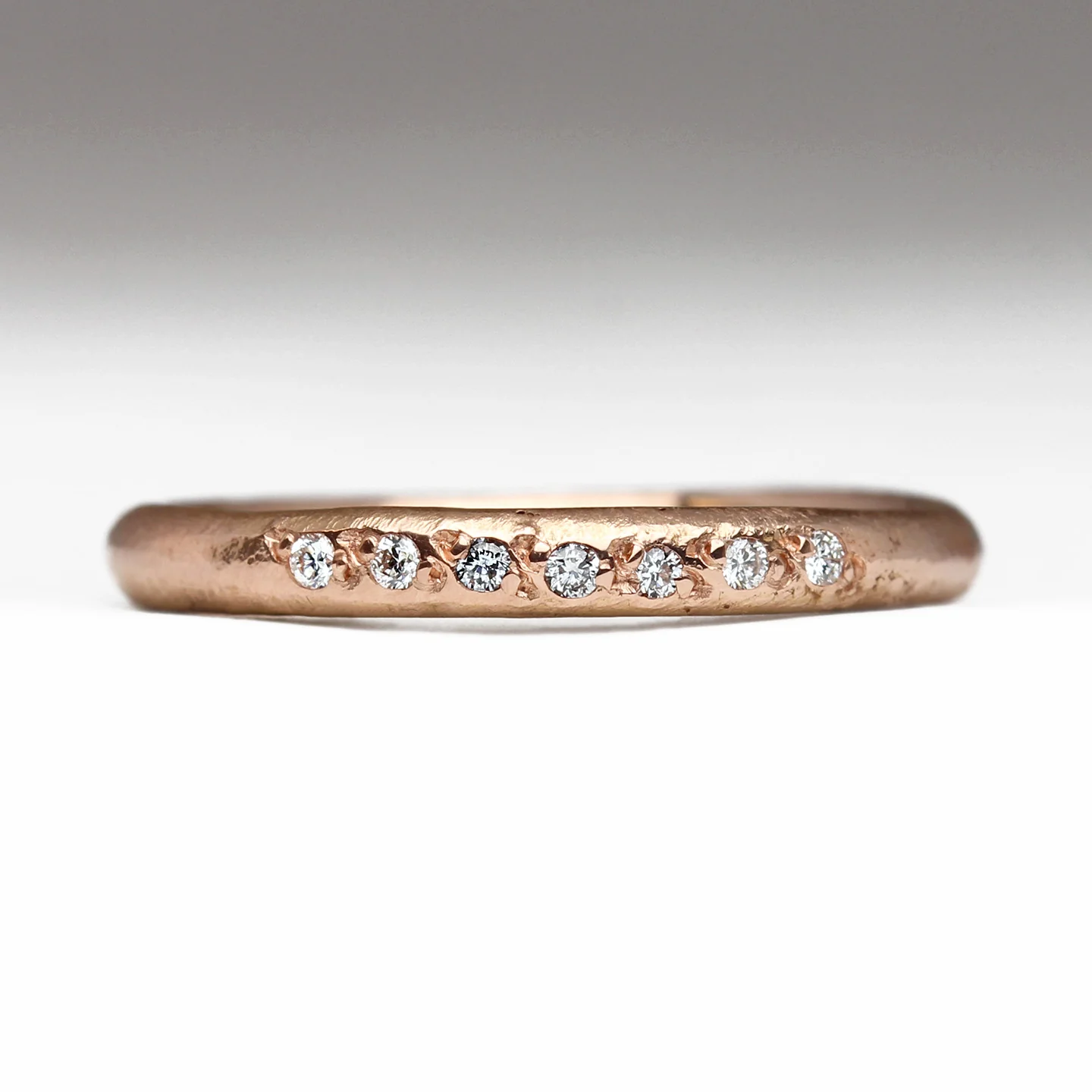 Sandcast Bead Set Diamond Ring - Image 6