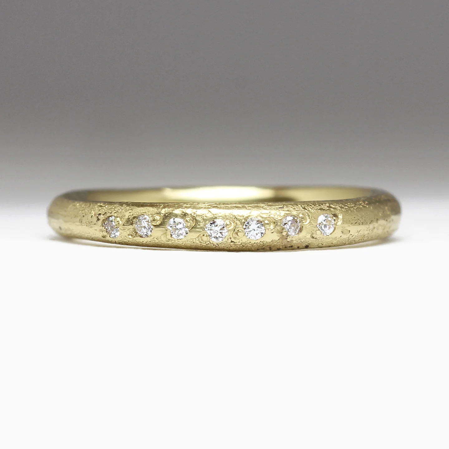 Sandcast Bead Set Diamond Ring - Image 8