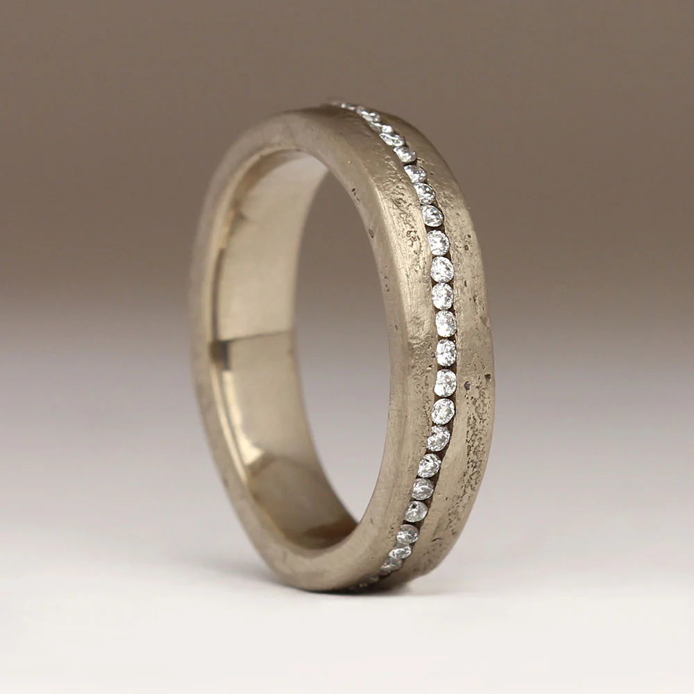 Sandcast Diamond Wave Eternity Ring - Image 3