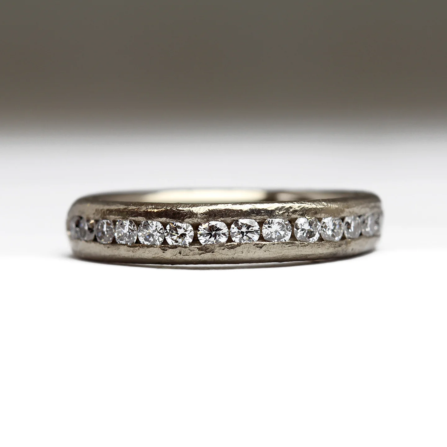 Sandcast Half Diamond Eternity Ring - Image 6