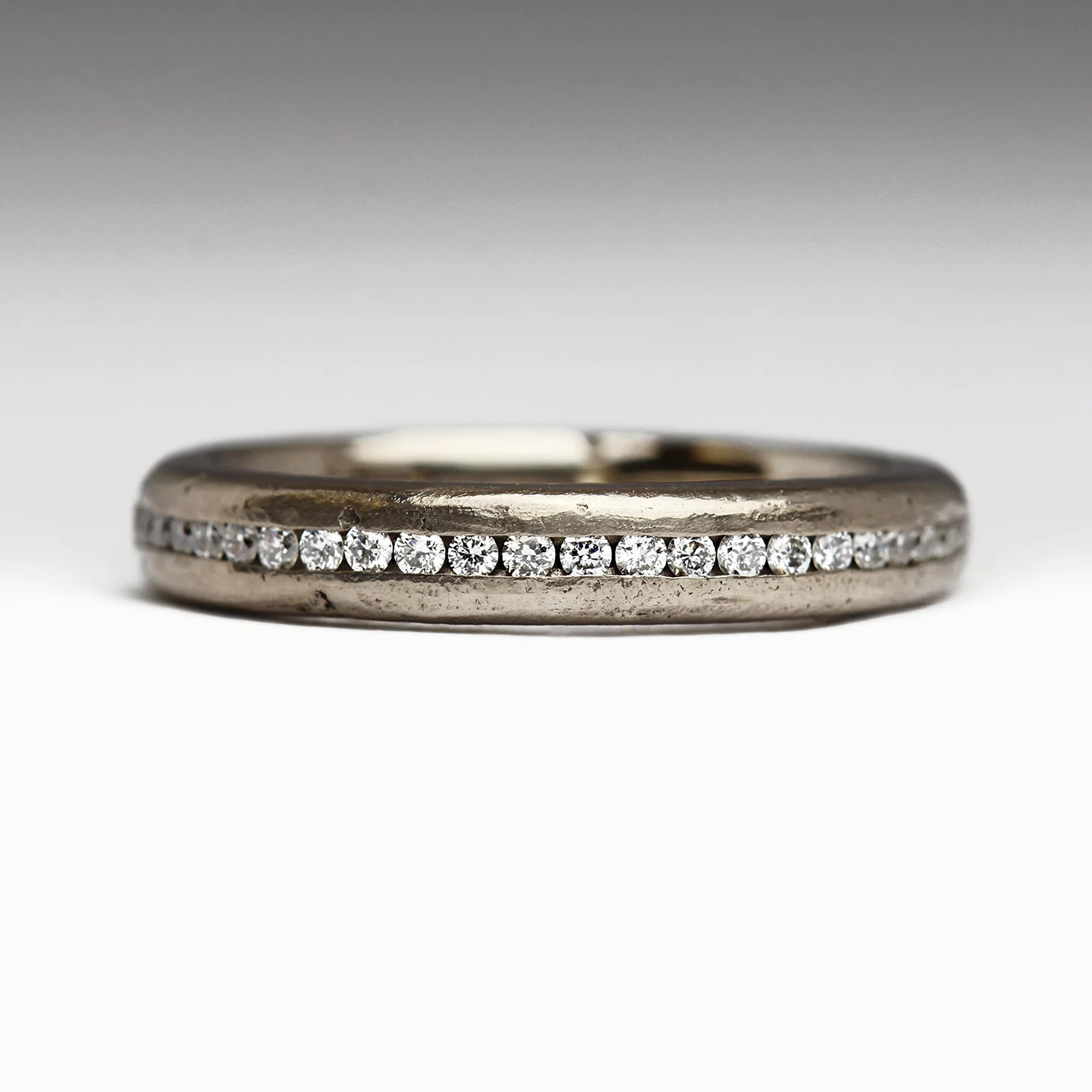 Sandcast Half Diamond Eternity Ring - Image 10