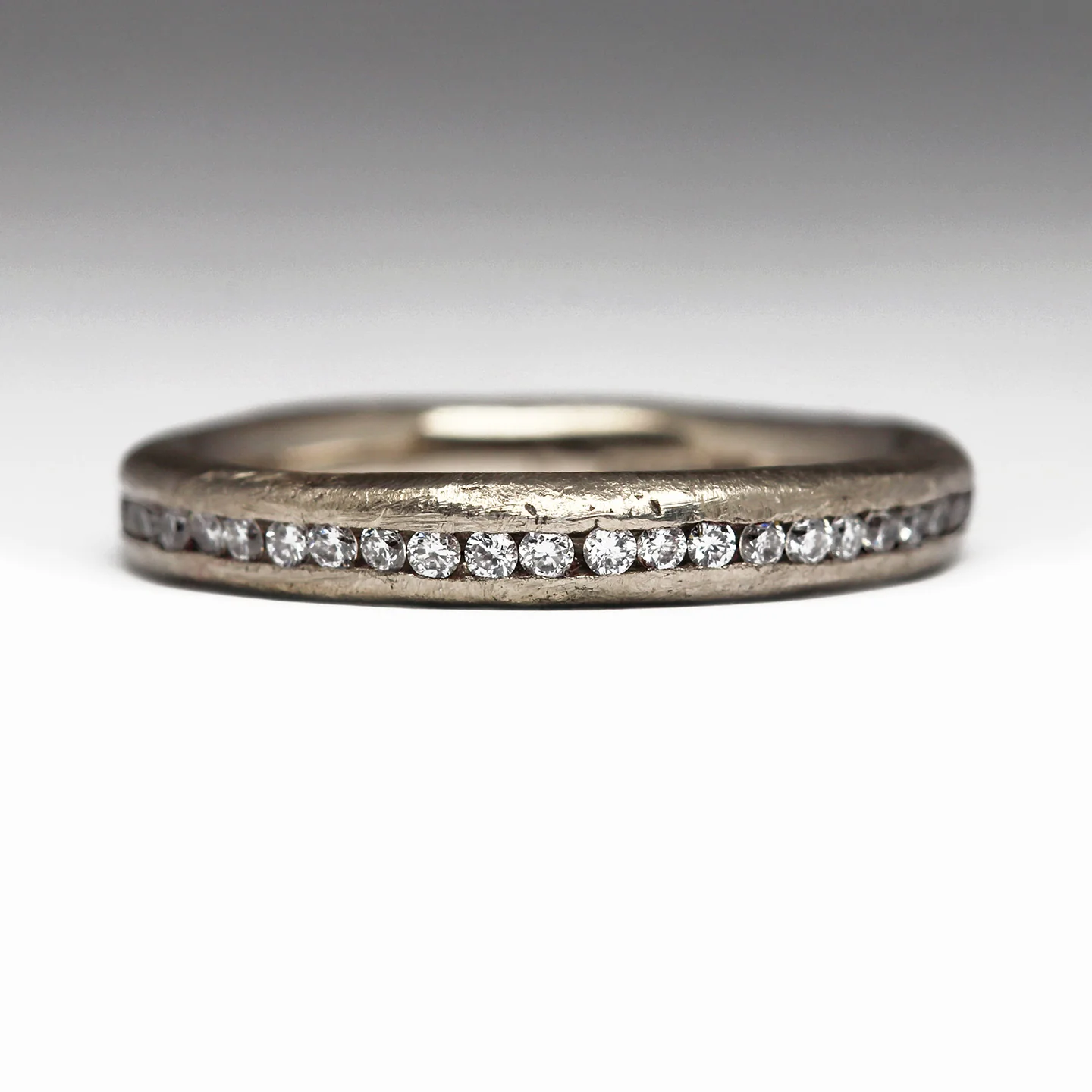 Sandcast Half Diamond Eternity Ring - Image 11