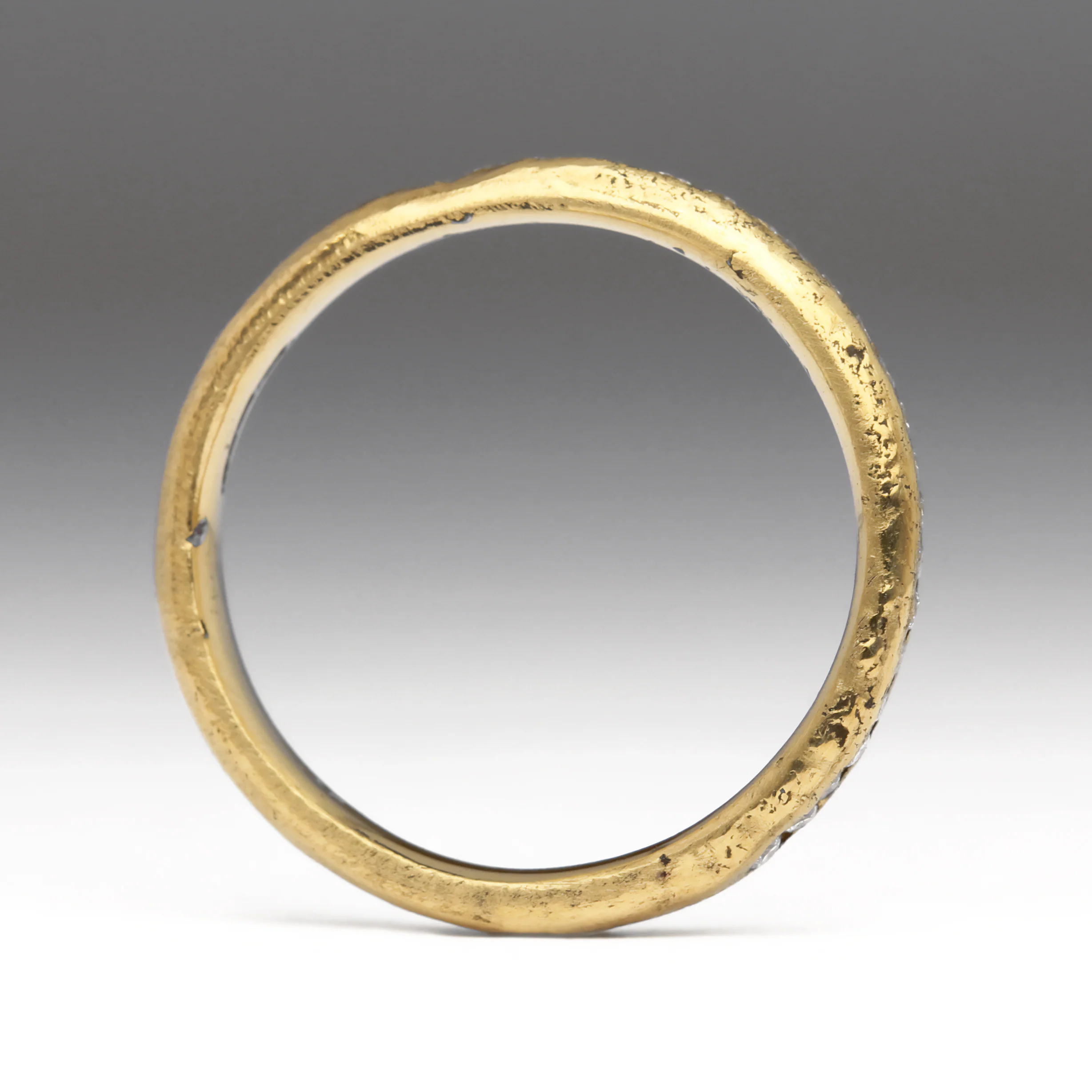 Sandcast Half Diamond Eternity Ring - Image 5