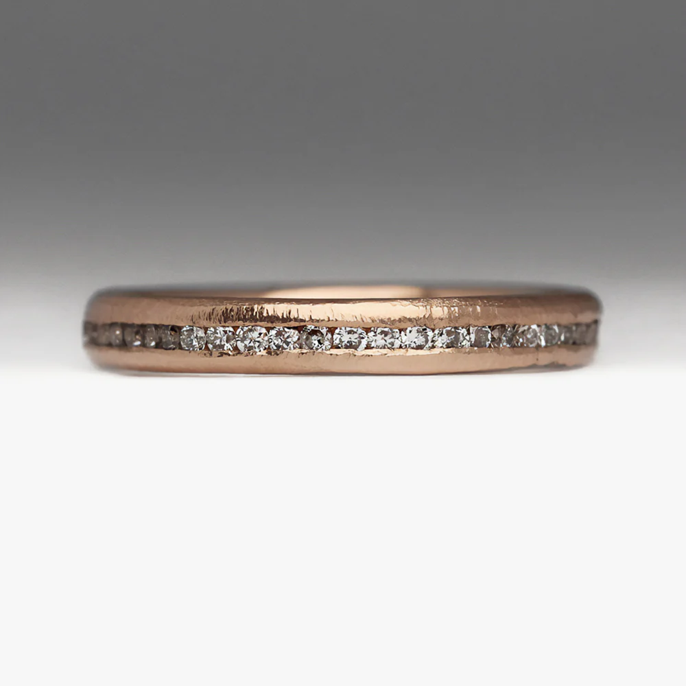 Sandcast Half Diamond Eternity Ring - Image 9