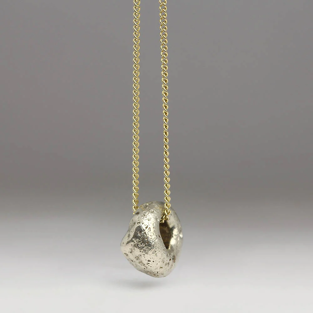 Sandcast Silver Drop Pendant - Image 3