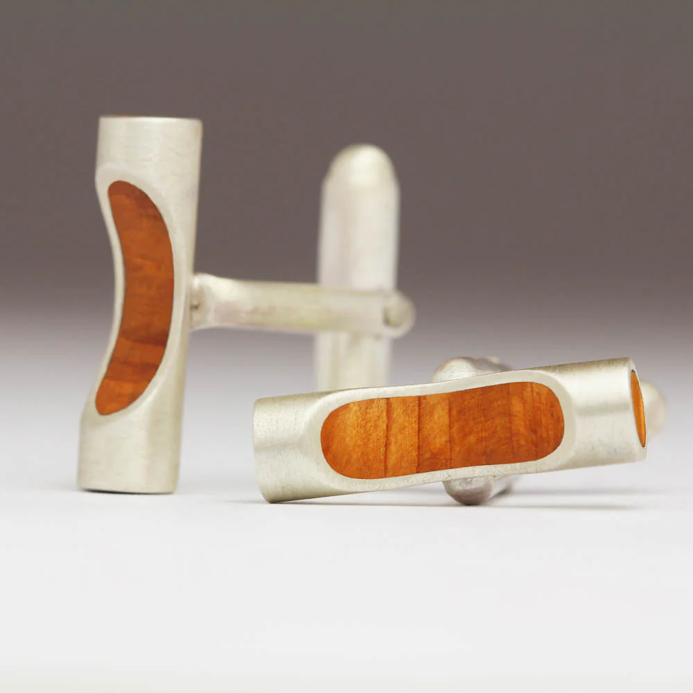 Silver and Yew Cut Out Cufflinks - C2AL - Image 3