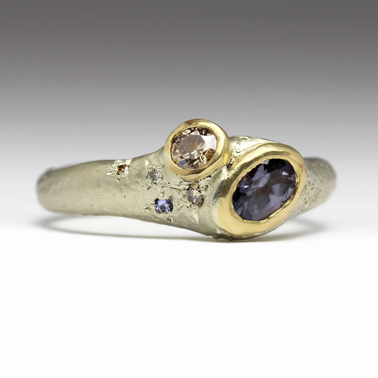 Spinel, Sapphire & Diamond Sea Treasure Ring - Size O - Image 3